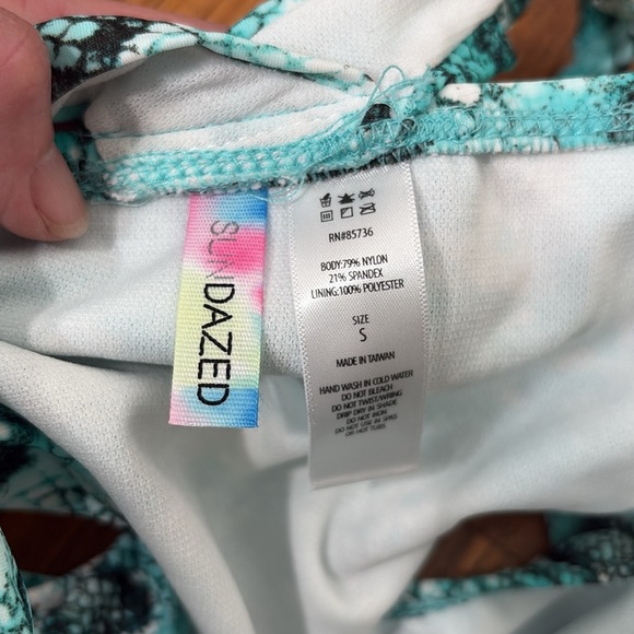 Sundazed Riley Snake-Print Stappy Bikini Bottoms Black Size Small NWT - Picture 8 of 9